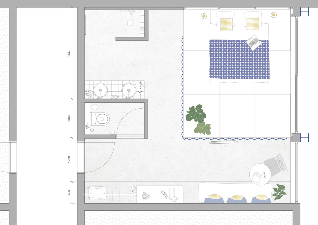 sophie_weidler_bauchez_architecture_hôtel_plan_chambre_bruxelles