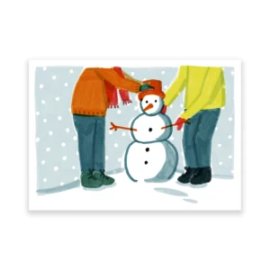 Le bonhomme de neige, carte postale