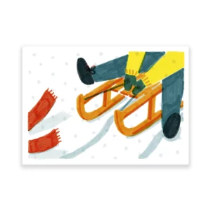La luge, carte postale