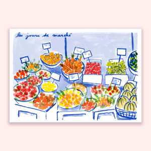 Les jours de marché, carte postale