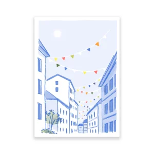Les fanions, carte postale