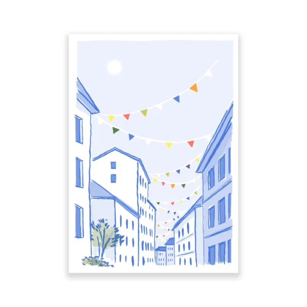 Les fanions, carte postale