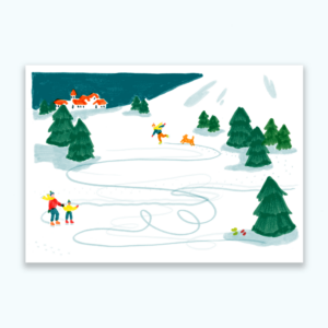 La patinoire, carte postale