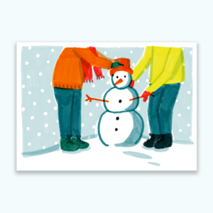 Le bonhomme de neige, carte postale