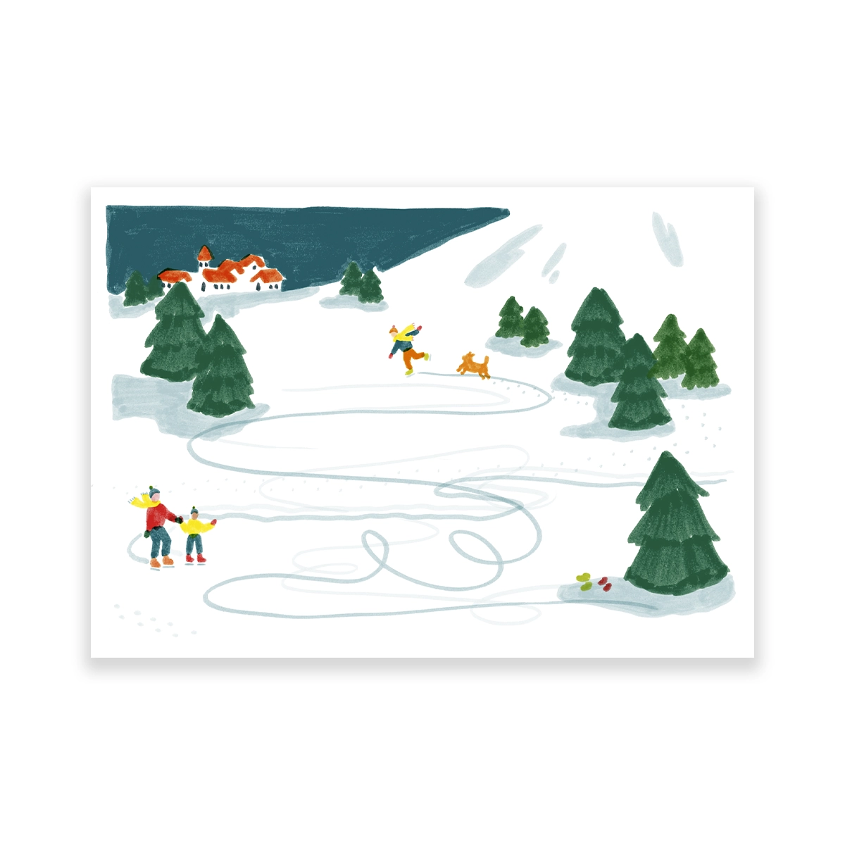 La patinoire, carte postale