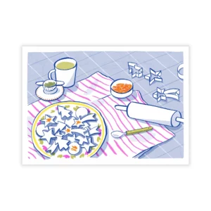 Les biscuits de Noël, carte postale